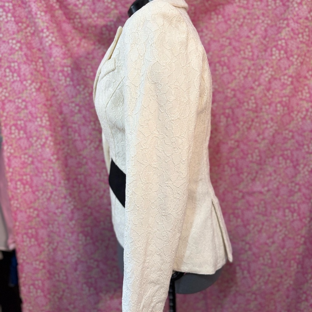 Smythe White and Black Blazer Tailored Suit Jacket - Picture 6 of 8